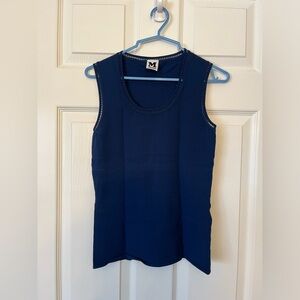 Missoni blue tank top with mesh trim